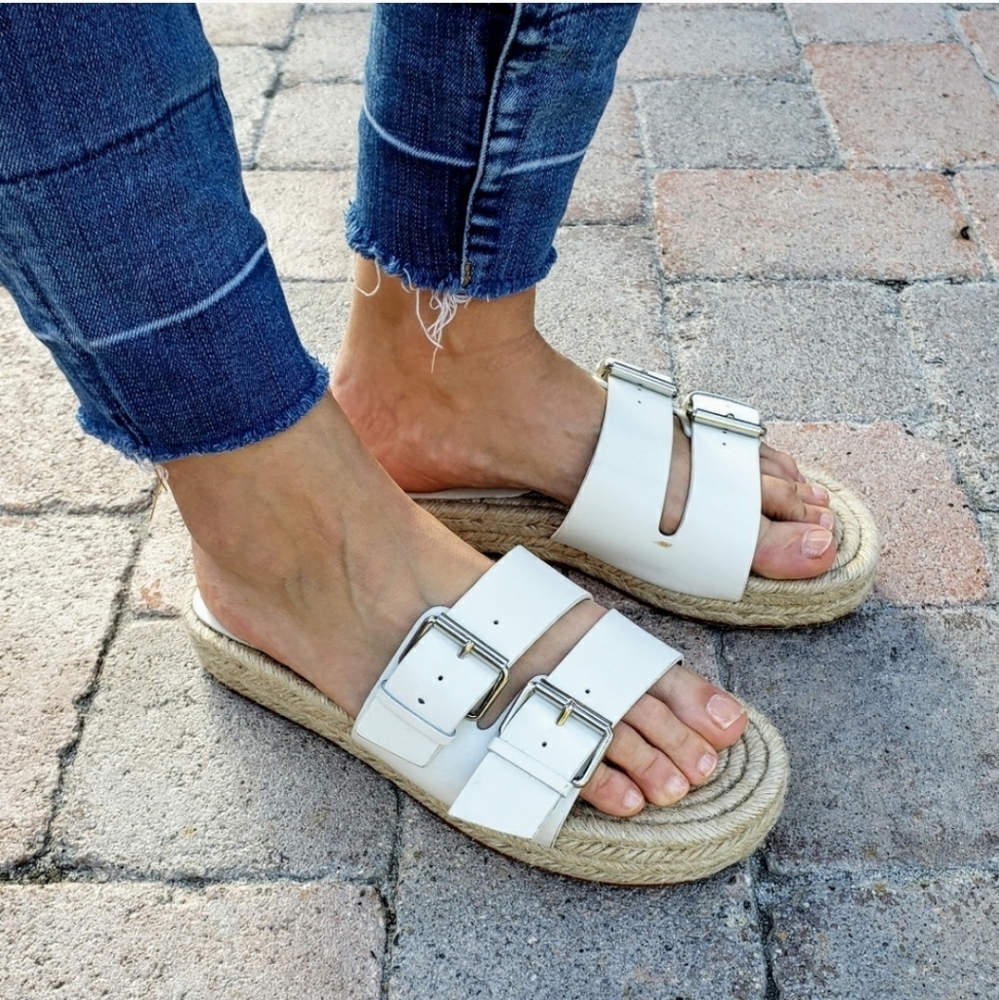 Zara Double Strap Platform Espadrille Sandals 10